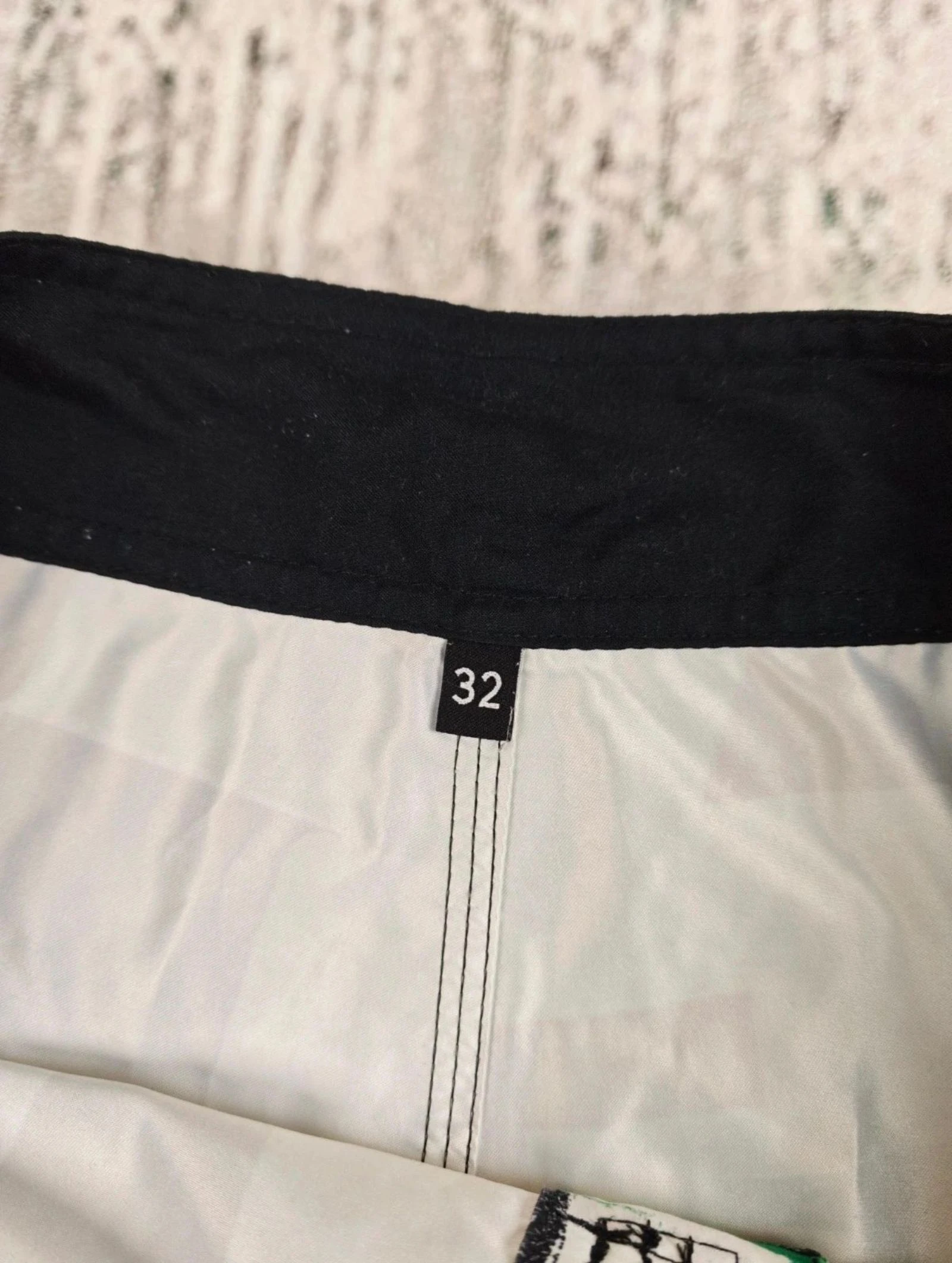 Quiksilver Boardshorts Verde Preto Branco Estampa Textual Y2K Surf Streetwear Tamanho M – photo 5